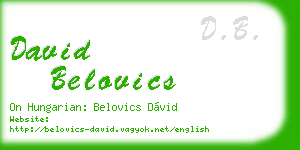 david belovics business card