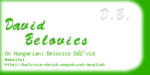 david belovics business card